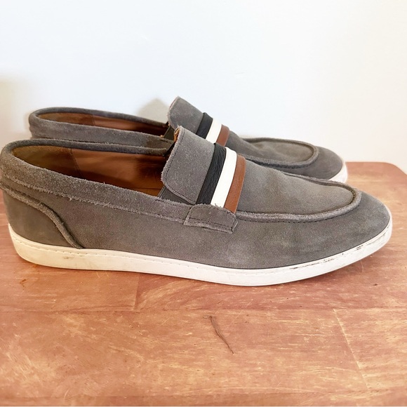 Allen Edmonds Port Washington Randolph Grey White Loafer Shoes Size 9.5D